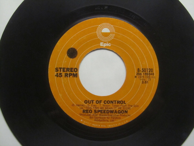 REO Speedwagon: Out Of Contol  7" single      1975