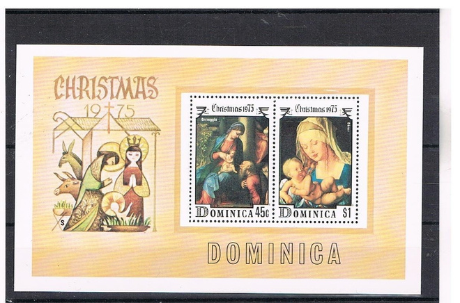 Dominica 1975 - Joulu Christmas ++ blokki