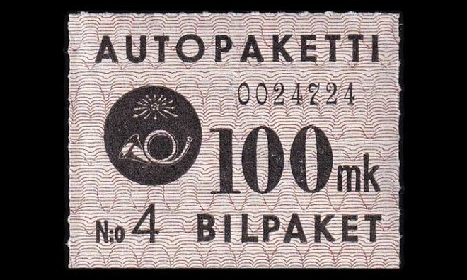 AP_5_W1 ** Autopaketti 100 mk W1 (1949)