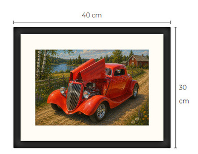 Uusi Ford Hot Rod art print 30 cm x 40 cm