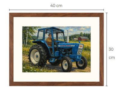 Uusi Ford 5000 traktori art print 30 cm x 40 cm