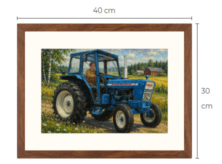 Uusi Ford 5000 traktori art print 30 cm x 40 cm