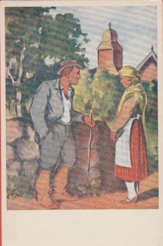 R Lahdelma Pariskunta kirkon kiviaidan luona