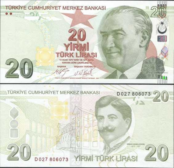 Turkki Turkey 20 Lira 2018 (P-224c) UNC