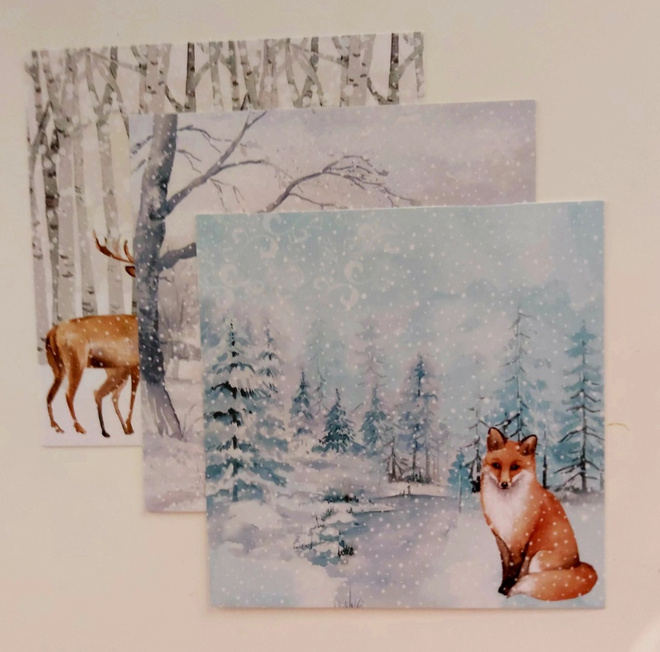 TAUSTA-/KUVIOPAPERIT "Joulu" 15 x 15 cm 3 kpl/setti