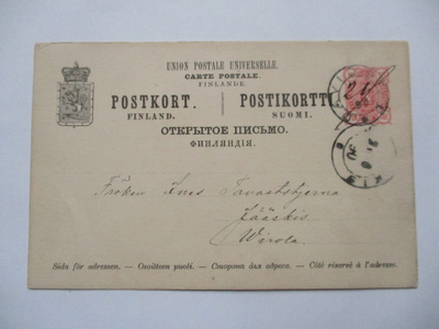 1890 Davidstad päiväys täydennetty käsin ehiöllä