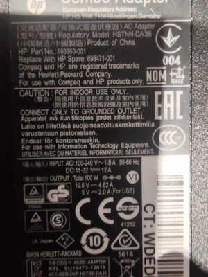HP 90W Slim Combo w / USB -virtalähde / autolaturi