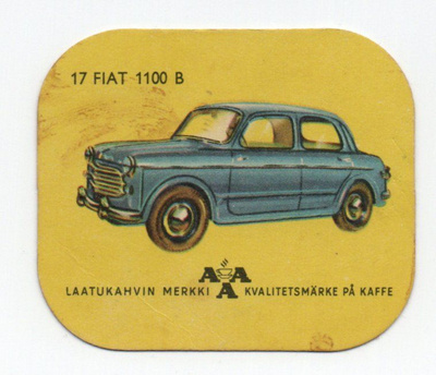 Kahvilappu AAA n:o 17 FIAT 1100 B