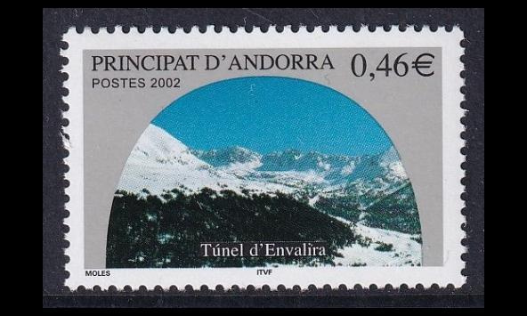 Andorra Fr 593 ** Envaliran tunnelin valmistuminen (2002)