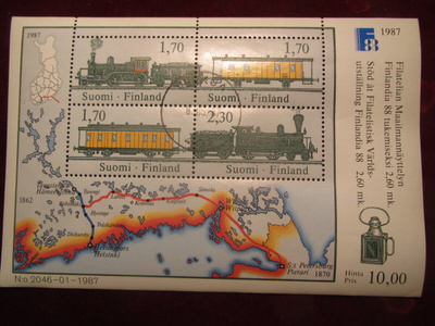 FINLANDIA 88 Pienoisarkki. Ensipäiväleimalla.1987