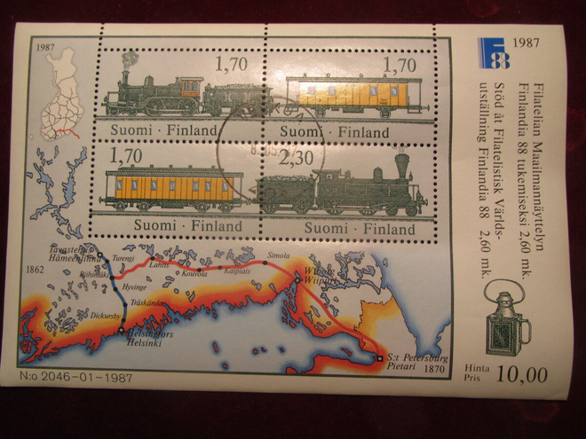 FINLANDIA 88 Pienoisarkki. Ensipäiväleimalla.1987