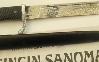 VANHA Pistin Natsi Saksa Etsattu Terä Eckhorn Solingen UPEA