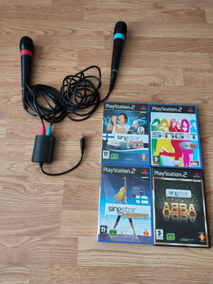 Playstation PS2 SingStar mikrofonit ja pelit