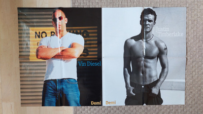 Demi-lehden 7/2003 juliste Ashton Kutcher Justin Timberlake