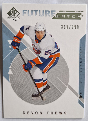 2018-19 SP Authentic #236 FutureWatch, RC /999 Devon Toews