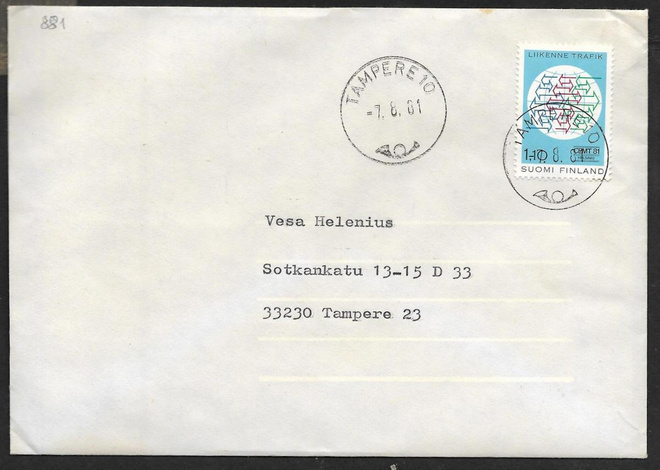 Postilähetys - Liikenn. min. kong (LAPE 881) Tre 7.8.1981