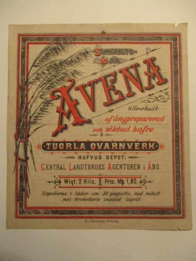VANHA MAINOS JULISTE AVENA SUNDHETS MJÖL ÅBO - TURKU (P630)