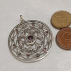 1915- Vintage,  Art Nouveau, Hopea riipus ametisti kivi 800, - pikkukuva 3