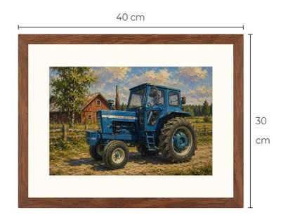 Uusi Ford 8000 traktori art print 30 cm x 40 cm