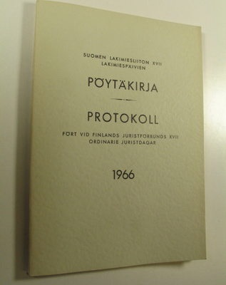 Suomen lakimiesliiton lakimiespäivien pöytäkirja 1966