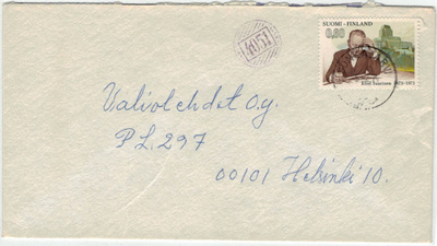 1973 Saarinen kirje, SONKAJÄRVI ja nro-leima 4051