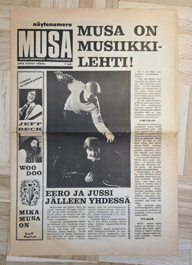 MUSA näytenumero 1971 + vuosikerrat 1972-1974 + juliste