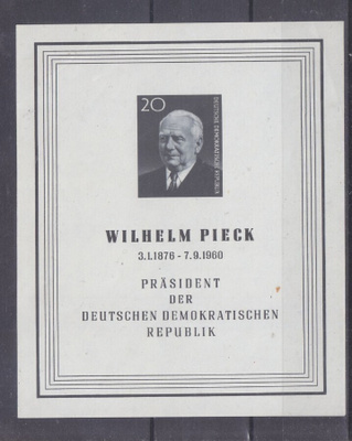 DDR 1960 Wilhem Pieck blokki.