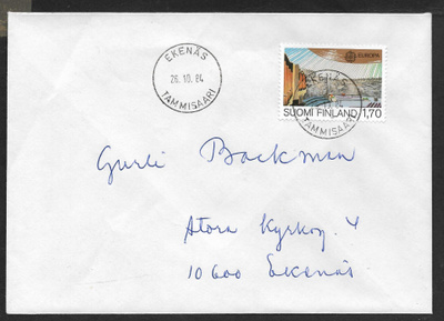 Postilähetys - Eurooppa 1,70 1983 (LAPE 925) Ekenäs 26.10.84