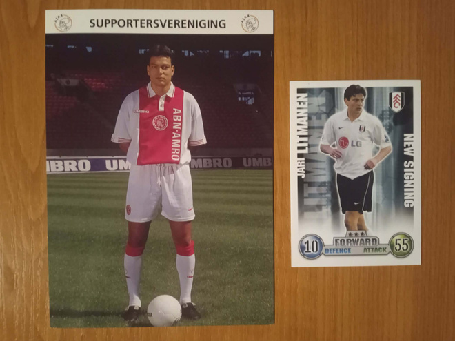 Jari Litmanen Ajax postikortti ja Fulham kortti