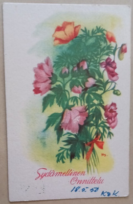 Helka Sjöstedt: Unikkokimppu onnittelupk, p. 1950