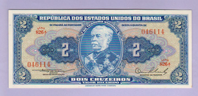 Brasilia 2 Cruzeiros v.1954 UNC P-151a