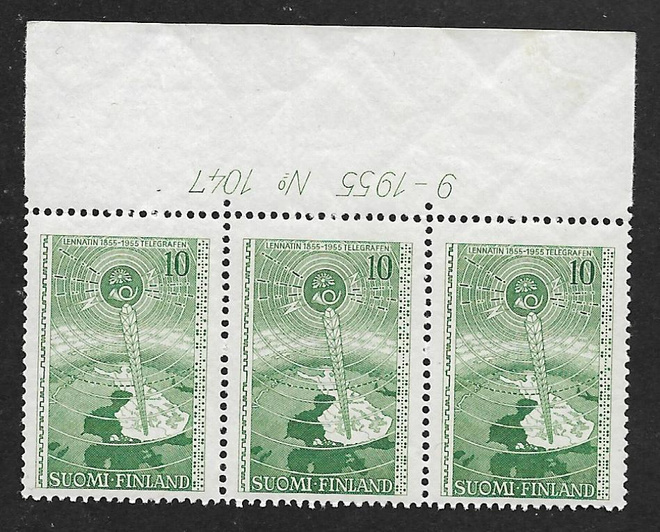 Lennätin 100v 1955 10mk (LAPE 3x450) ** numerorivilö