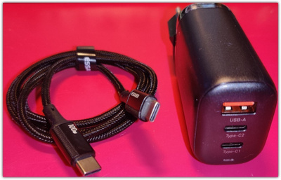 Huippuluokan Essager GaN 65W -laturi + 1m kaapeli #30039