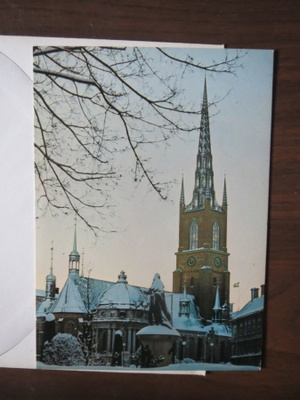 Tukholma Riddarholmskyrkan jolulukortti 1970-luku