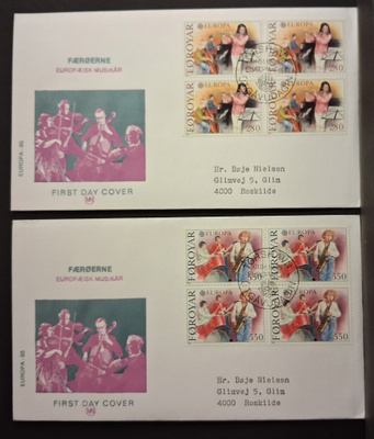Färsaaret - Fa - 118 - 119 neliö sarja FDC - 1986