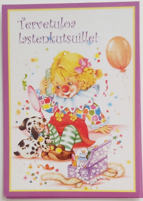 "Tervetuloa Lastenkutsuille!"-KULKEMATON POSTIKORTTI