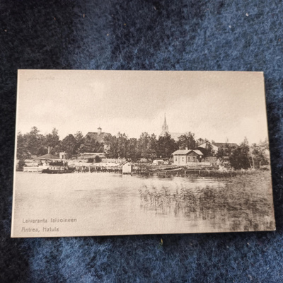 Antrea, Hatula. Laivaranta laivoineen. Wanha kortti