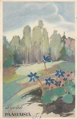 Postikortti, Pääsiäiskortti, vanha 6.4.1950