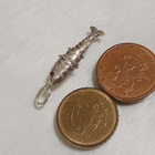Upea punainen kivi Hopea Kala riipus vintage 60-luvun - pikkukuva 2