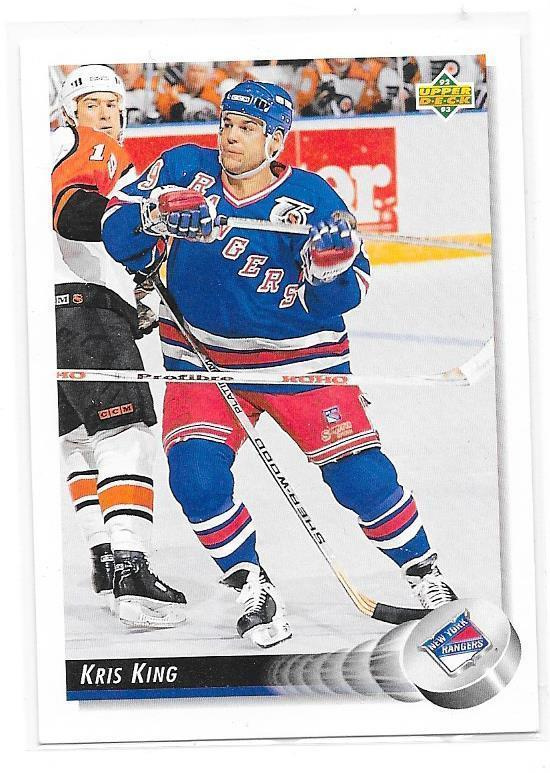 1992-93 Upper Deck #78 Kris King New York Rangers gooni