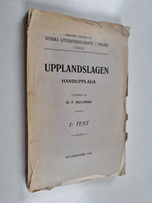 Upplandslagen. Handupplaga.  I: Text