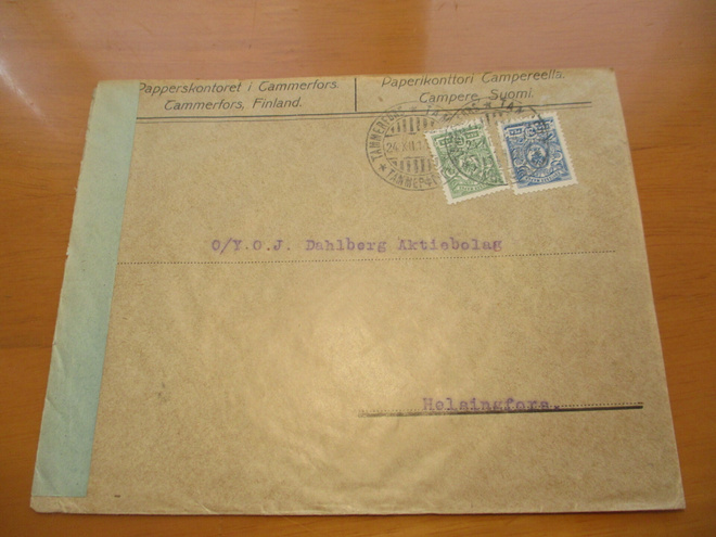 1915 Tampere Tammerfors Papperskontoret sens liikekuori