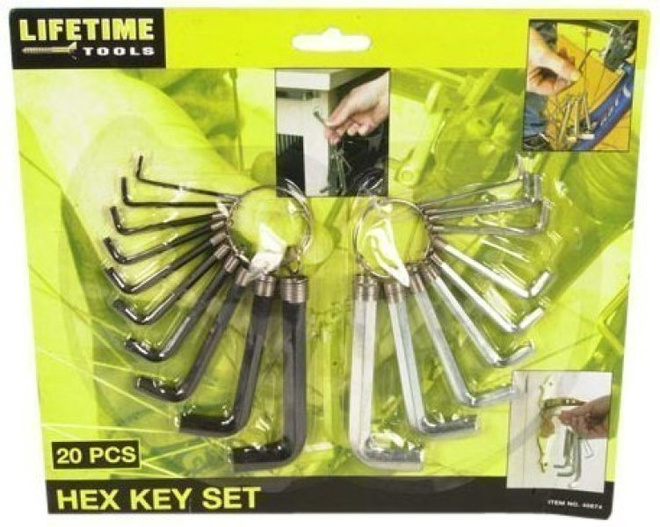 LifeTime Tools Kuusiokoloavain sarja, 20 osaa *UUSI*