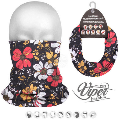 Viper Fashion 9in1 Mikrokuitukangas Putkihuivi, kukat *UUSI*
