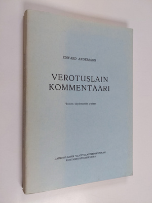 Edward Andersson : Verotuslain kommentaari