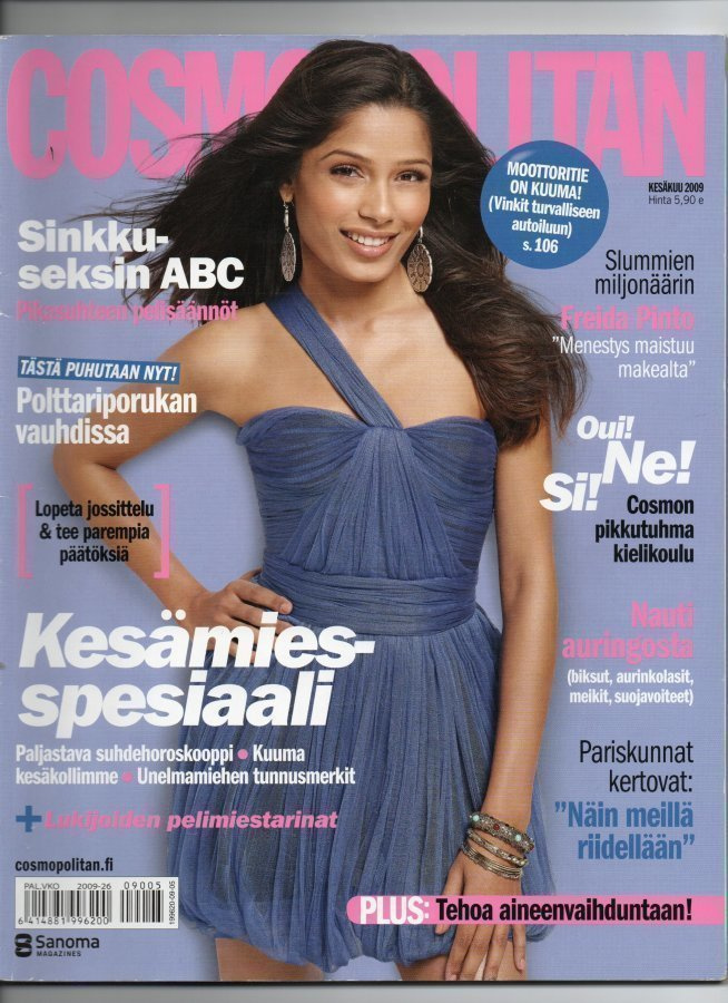 COSMOPOLITAN n:o 6 2009 Freida Pinto. Aleksander. Uimapukuja