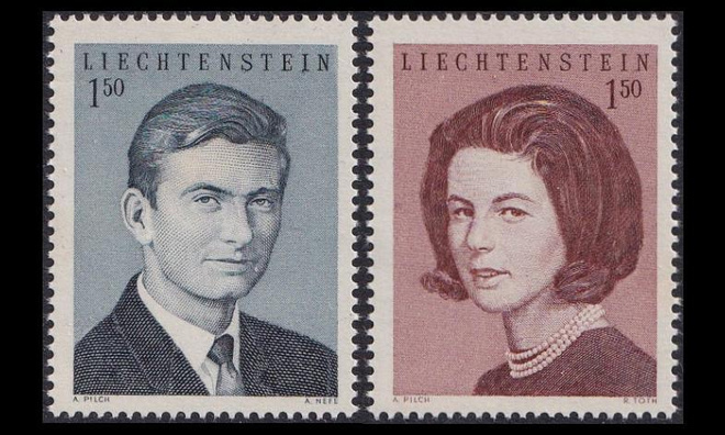 Liechtenstein 478-9 ** Kuninkaalliset häät (1967)
