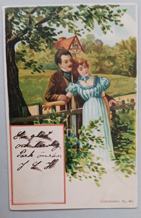 Leidi ja herrahenkilö kevättunnelmissa, Pääsiäispk, p. 1905