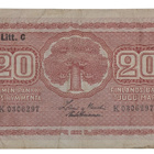 20 Markkaa 1922 Litt. C K0306297 Heu - Kiv - pikkukuva 1