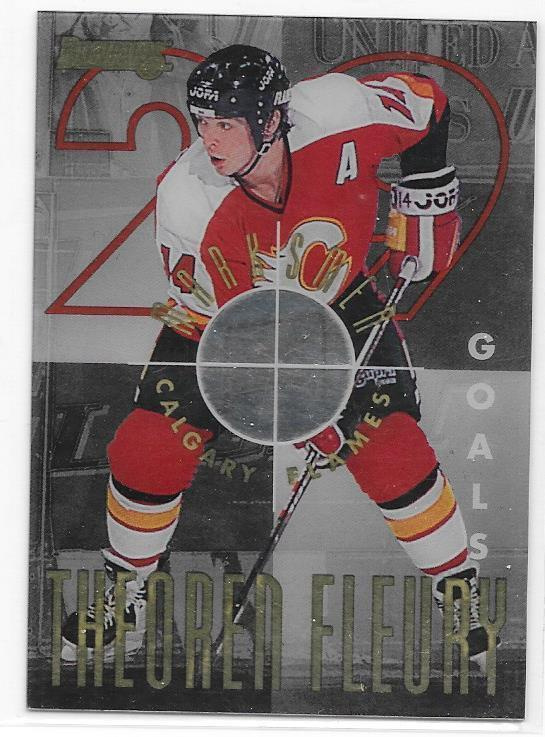 1995-96 Donruss Marksmen #6 Theo Fleury Calgary Flames